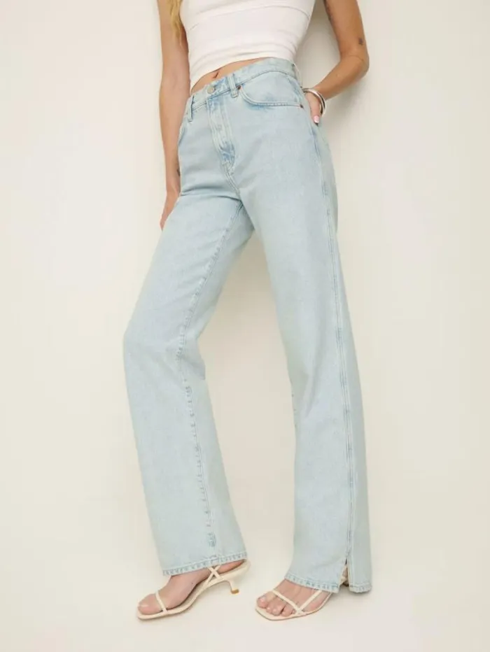 The Reformation Val 90s Mid Rise Straight Jeans Mooney Vented 8211 Clothing
