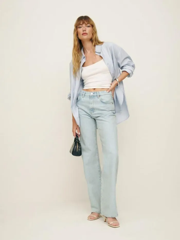 The Reformation Val 90s Mid Rise Straight Jeans Mooney Vented 8211 Clothing