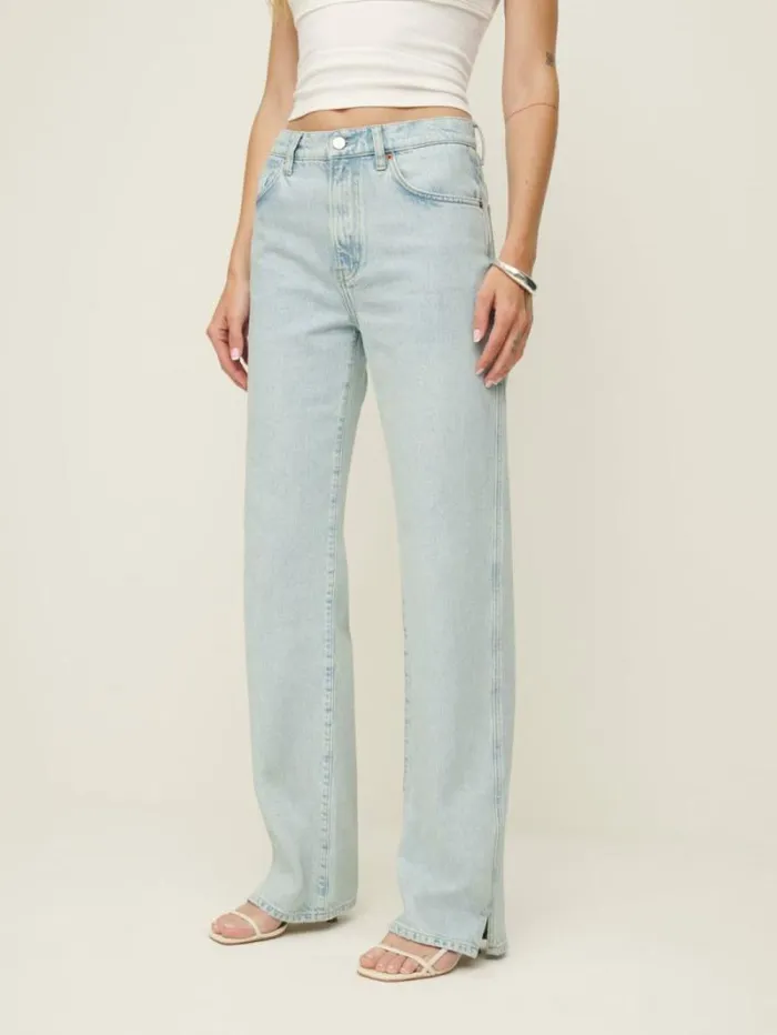 The Reformation Val 90s Mid Rise Straight Jeans Mooney Vented 8211 Clothing