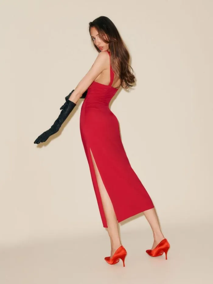 The Reformation Varun Dress Cherry 8211 Clothing