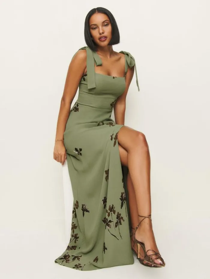 The Reformation Westerly Dress Iris Border 8211 Weddings