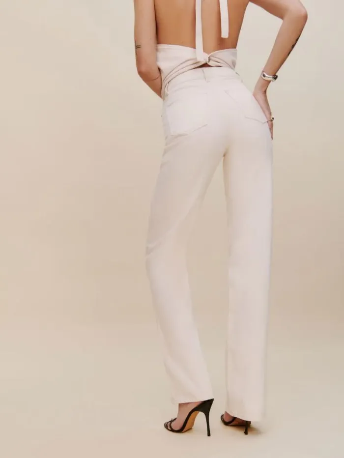 The Reformation Wilder High Rise Wide Leg Jeans Fior Di Latte 8211 Clothing