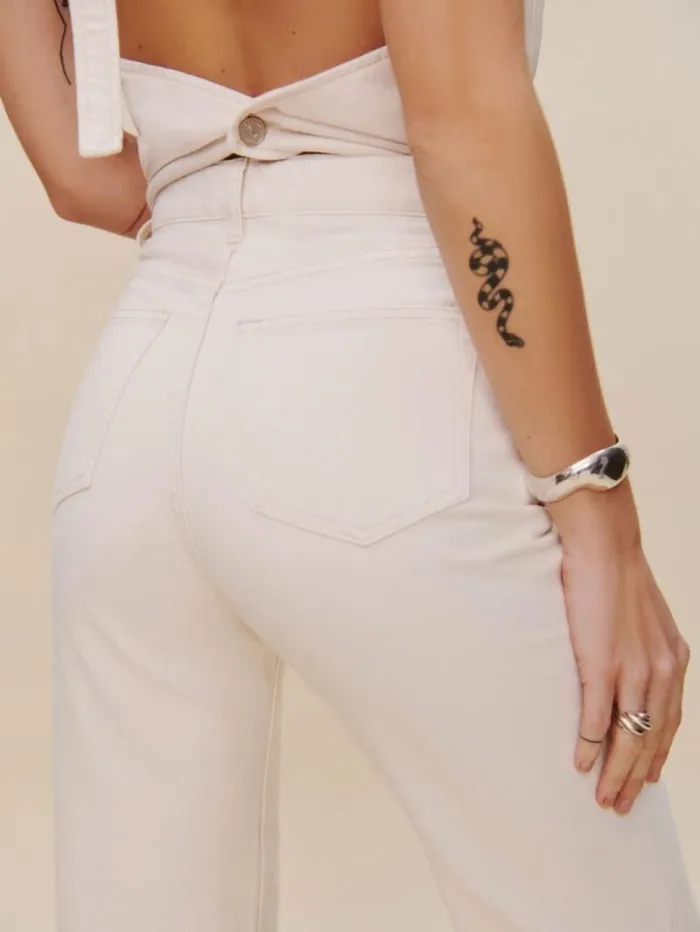 The Reformation Wilder High Rise Wide Leg Jeans Fior Di Latte 8211 Clothing