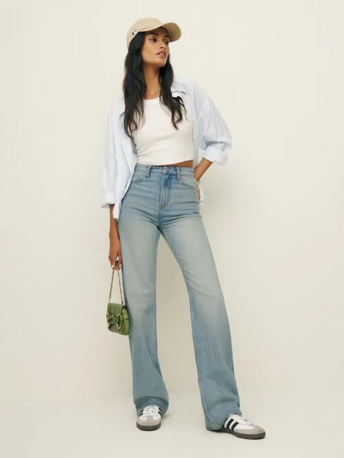The Reformation Wilder Stretch High Rise Wide Leg Jeans Shalott 8211 Clothing