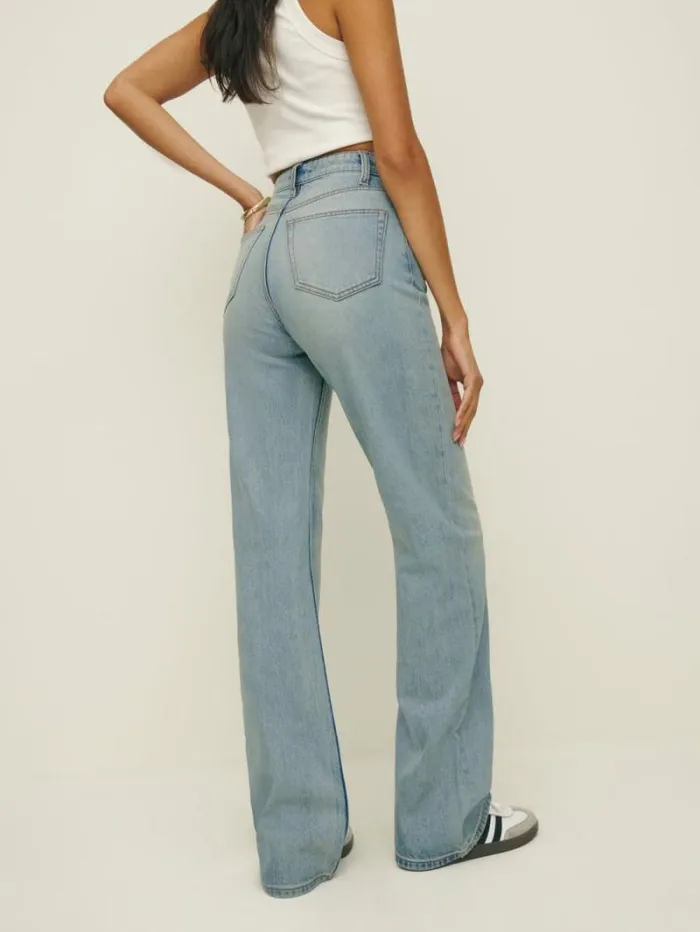 The Reformation Wilder Stretch High Rise Wide Leg Jeans Shalott 8211 Clothing