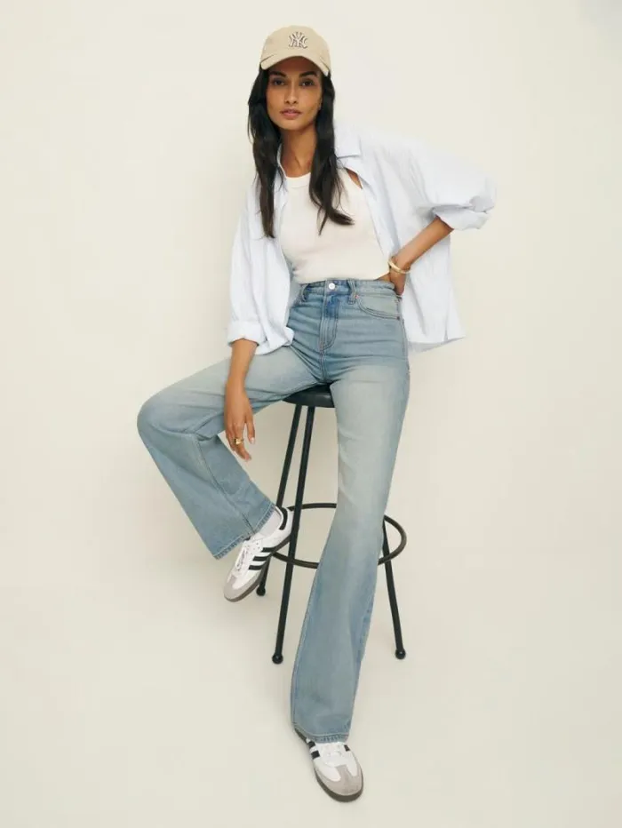 The Reformation Wilder Stretch High Rise Wide Leg Jeans Shalott 8211 Clothing