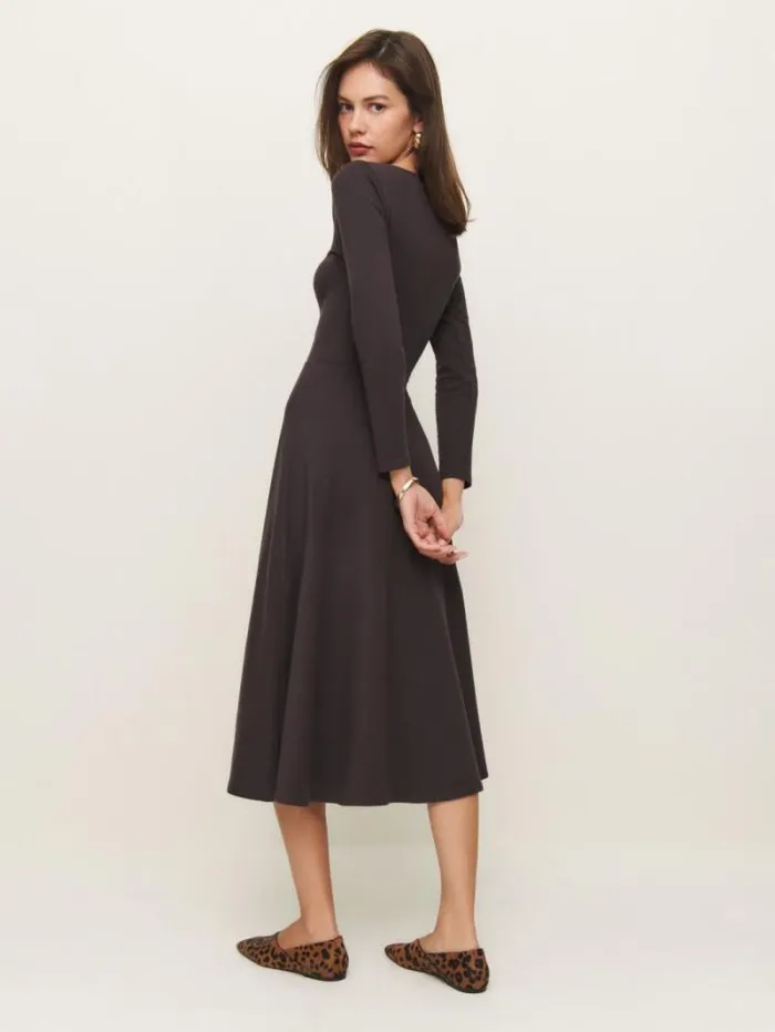 The Reformation Wiley Knit Dress Black Currant 8211 Clothing