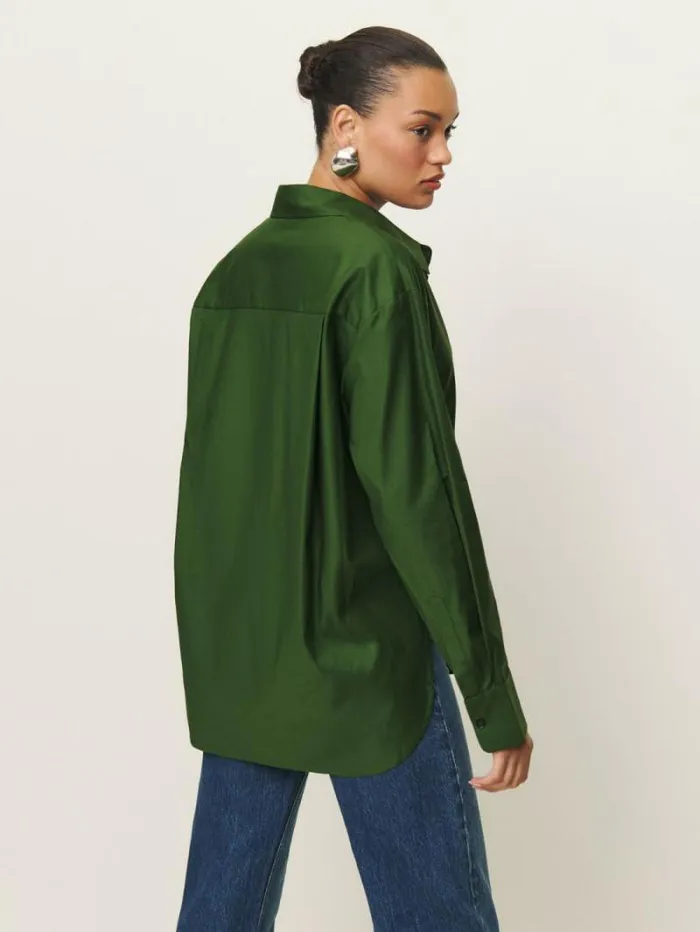 The Reformation Will Oversized Shirt Grass 8211 Clothing
