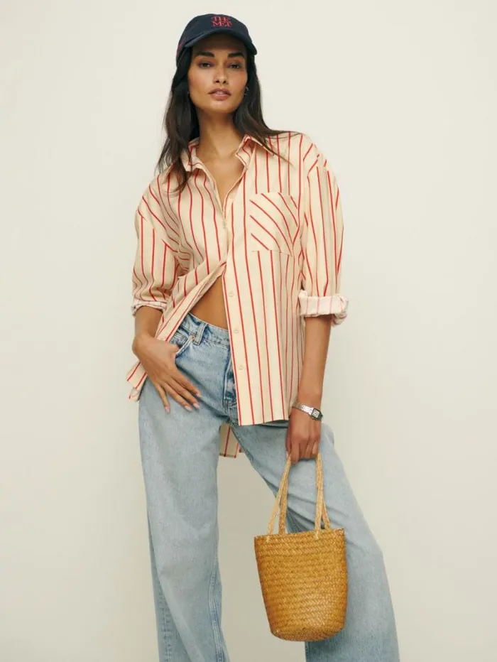 The Reformation Will Oversized Shirt Resort Stripe 8211 Clothing