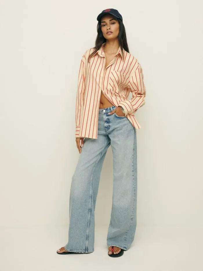 The Reformation Will Oversized Shirt Resort Stripe 8211 Clothing