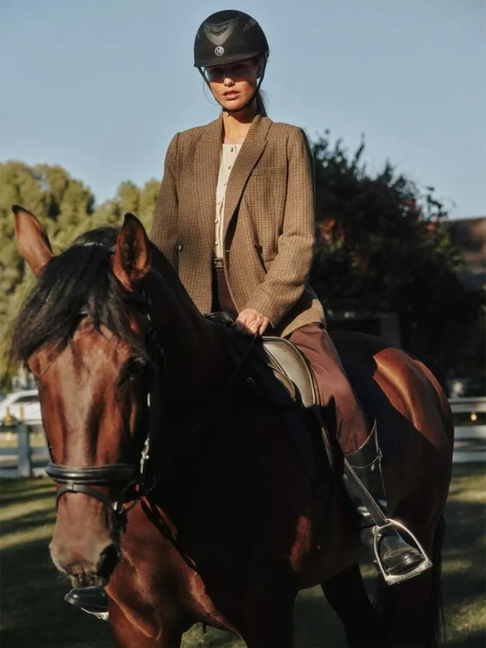 The Reformation Winston Blazer Hazel Check 8211 Clothing