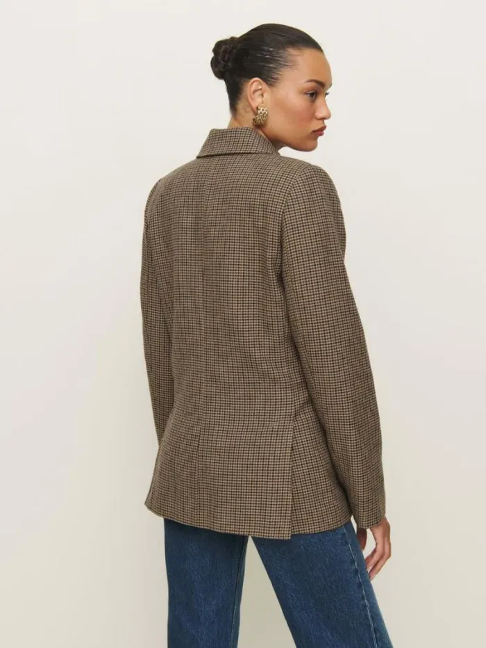 The Reformation Winston Blazer Hazel Check 8211 Clothing