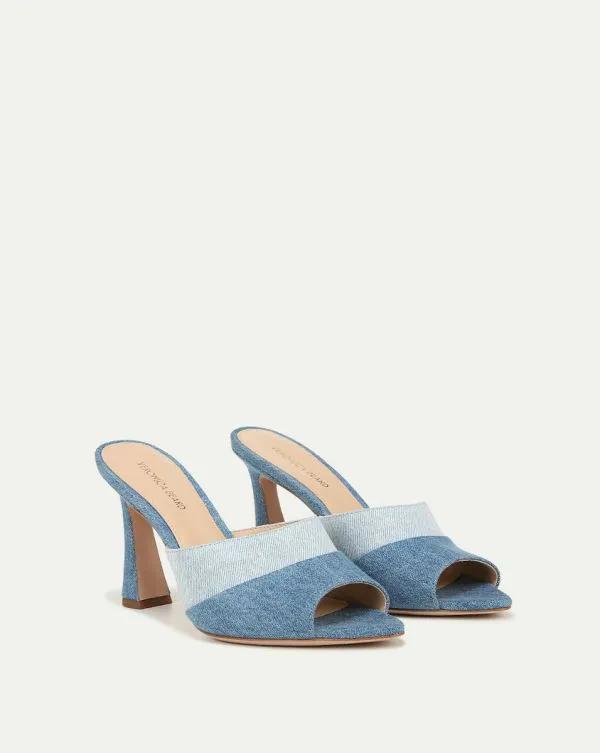 Thora Denim Mule Blue Women Veronica Beard Shoes Thora Denim Mule Blue Women Veronica Beard Shoes