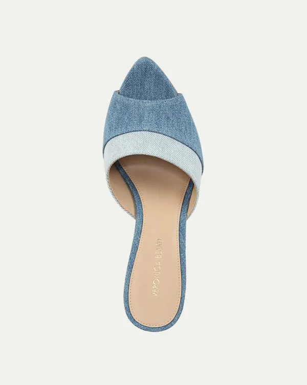 Thora Denim Mule Blue Women Veronica Beard Shoes Thora Denim Mule Blue Women Veronica Beard Shoes