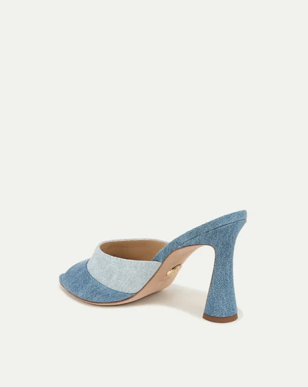 Thora Denim Mule Blue Women Veronica Beard Shoes Thora Denim Mule Blue Women Veronica Beard Shoes