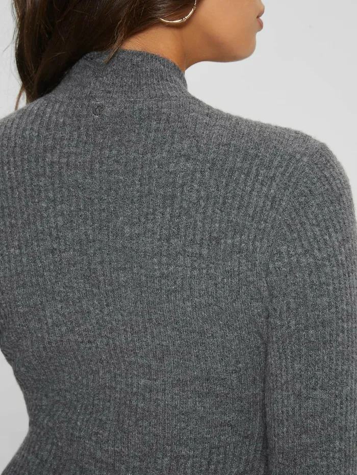 Toki Mock Neck Sweater Dress Dark Coal Heather Women Dresses and Jumpsuits GUESS Toki Mock Neck Sweater Dress Dark Coal Heather Women Dresses and Jumpsuits GUESS