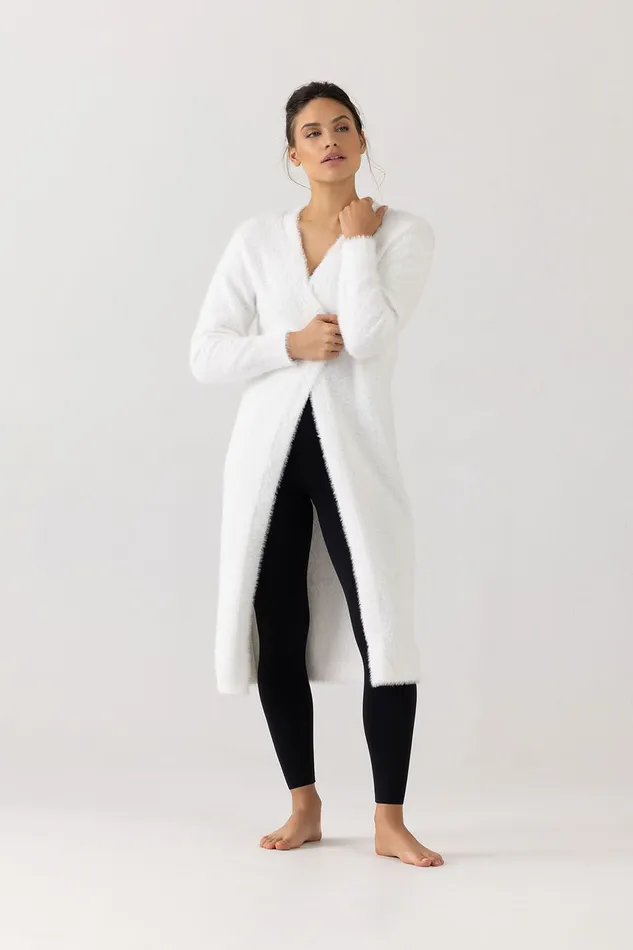Tops Adult Bloch Bloch Eyelash Longline Cardigan Cream