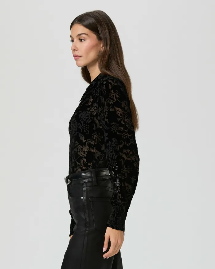 Tops and Blouses PAIGE Women Ginerva Blouse 8211 Black Velvet Tops and Blouses PAIGE Women Ginerva Blouse 8211 Black Velvet
