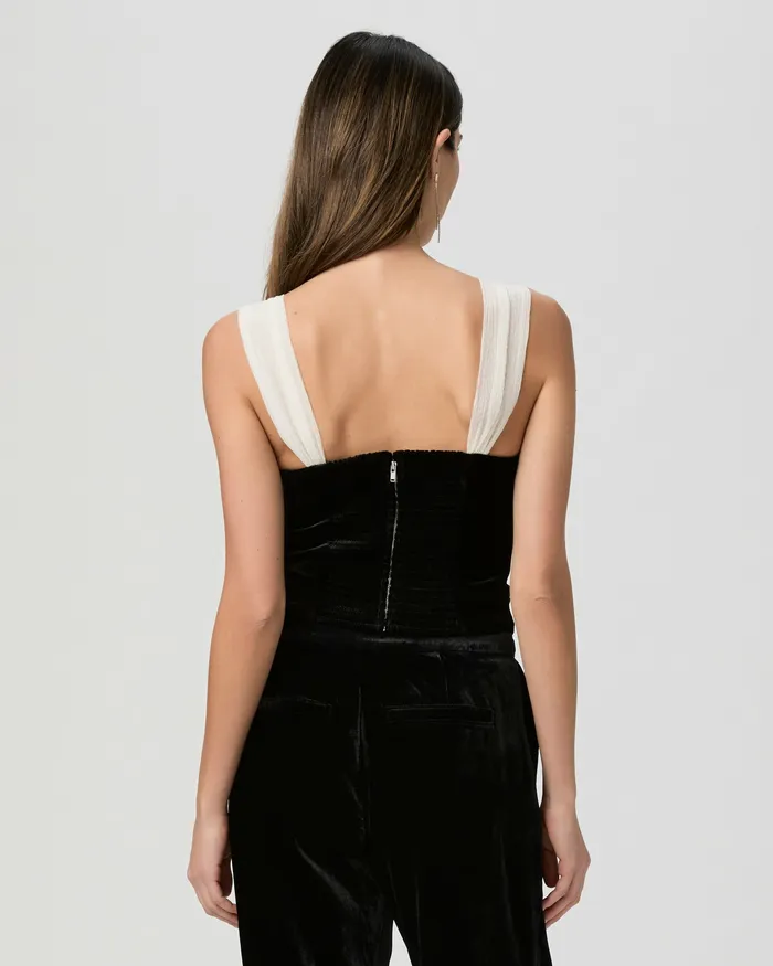 Tops and Blouses Tuli Top 8211 BlackWhite Velvet PAIGE Women Tops and Blouses Tuli Top 8211 BlackWhite Velvet PAIGE Women
