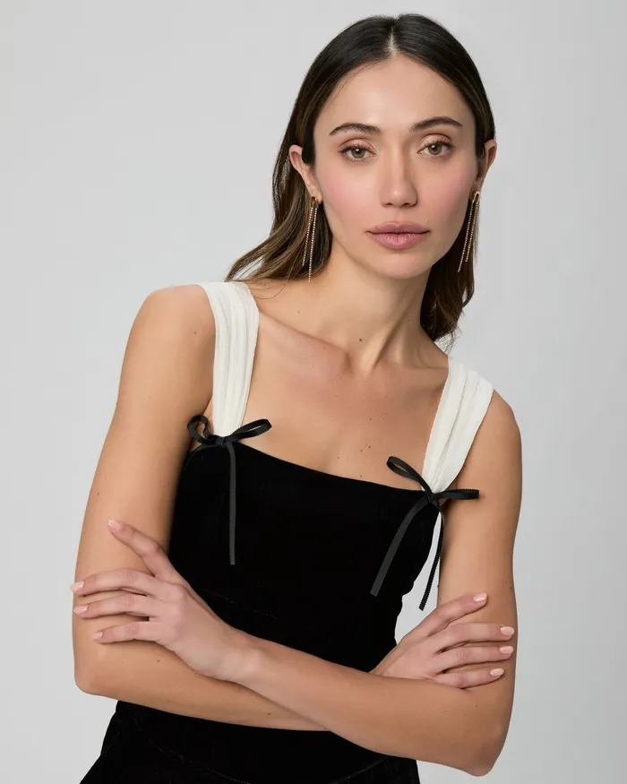 Tops and Blouses Tuli Top 8211 BlackWhite Velvet PAIGE Women Tops and Blouses Tuli Top 8211 BlackWhite Velvet PAIGE Women