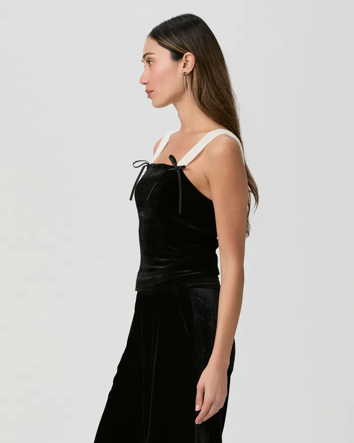 Tops and Blouses Tuli Top 8211 BlackWhite Velvet PAIGE Women Tops and Blouses Tuli Top 8211 BlackWhite Velvet PAIGE Women