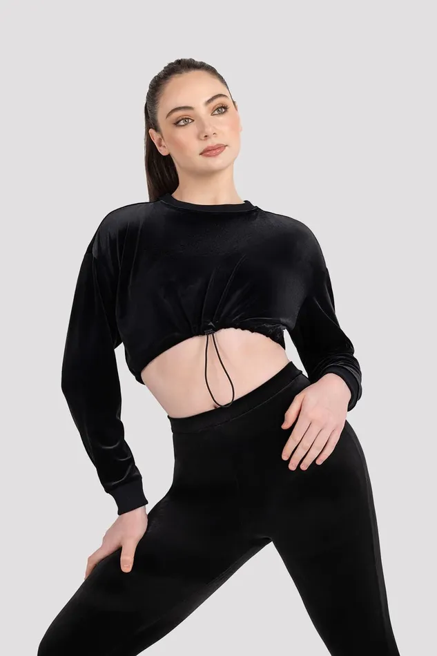 Tops Bloch Adult Bloch Luxe Touch Cropped Sweat Graphite