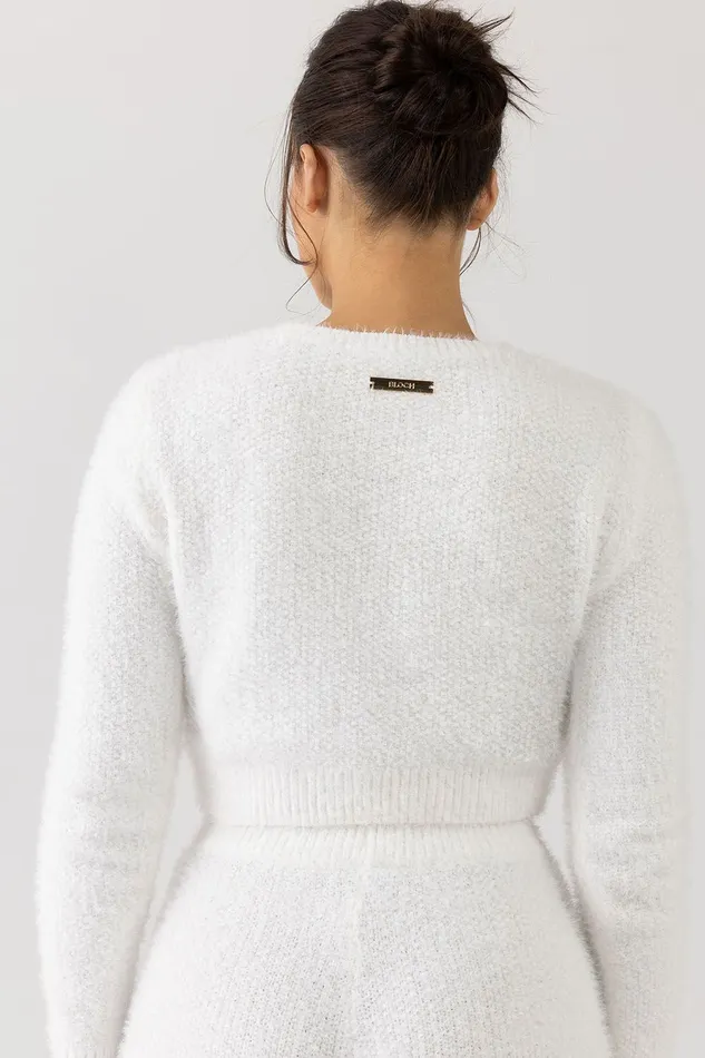 Tops Bloch Popcorn Stitch Crop Top Ivory Bloch Adult
