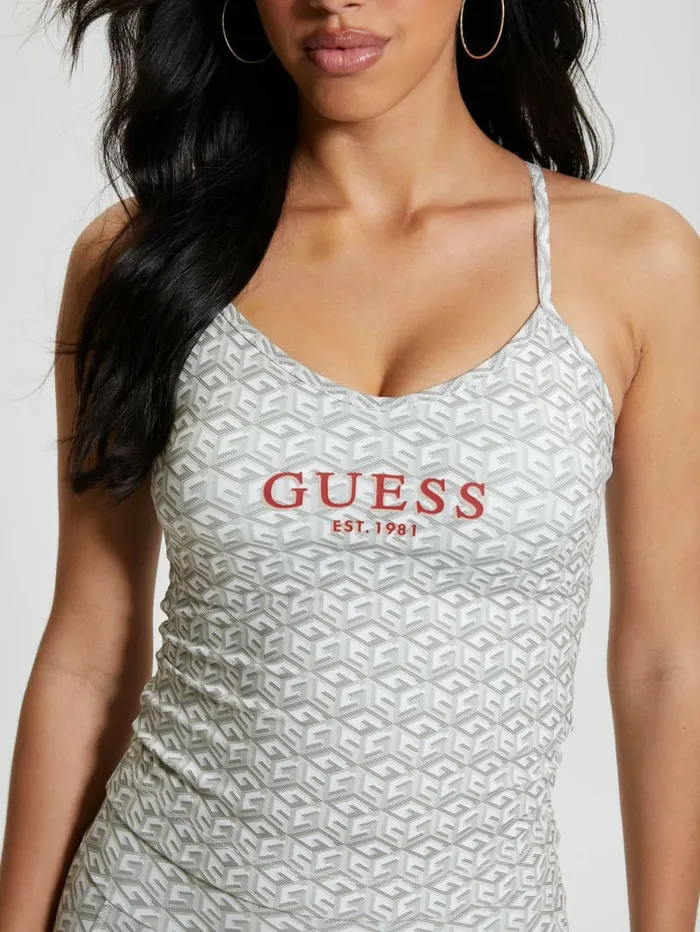 Tops Eco GCube Active Tank Stripe GCube Small Gray 8211 GUESS Women