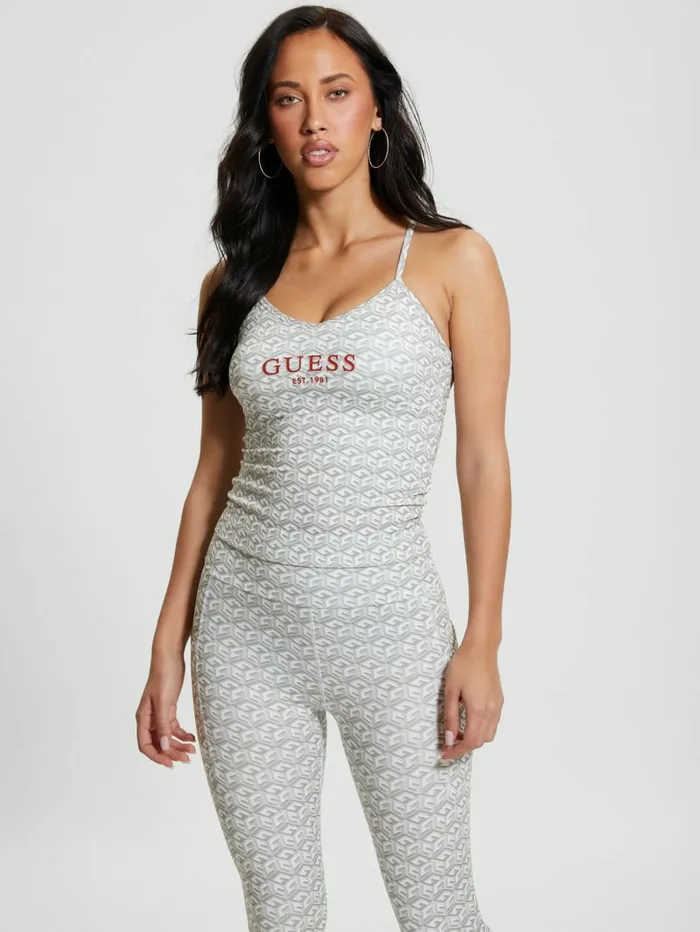Tops Eco GCube Active Tank Stripe GCube Small Gray 8211 GUESS Women Tops Eco GCube Active Tank Stripe GCube Small Gray 8211 GUESS Women
