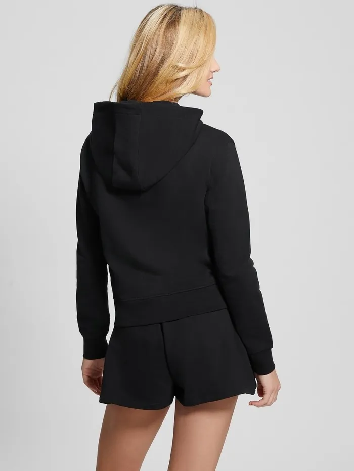 Tops Eleanora Zip Hoodie Black GUESS Women Tops Eleanora Zip Hoodie Black GUESS Women