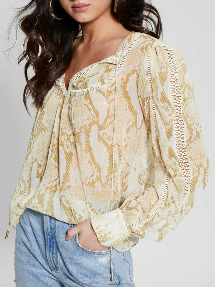 Tops GUESS Women Eco Brigida Top Rambling Snake