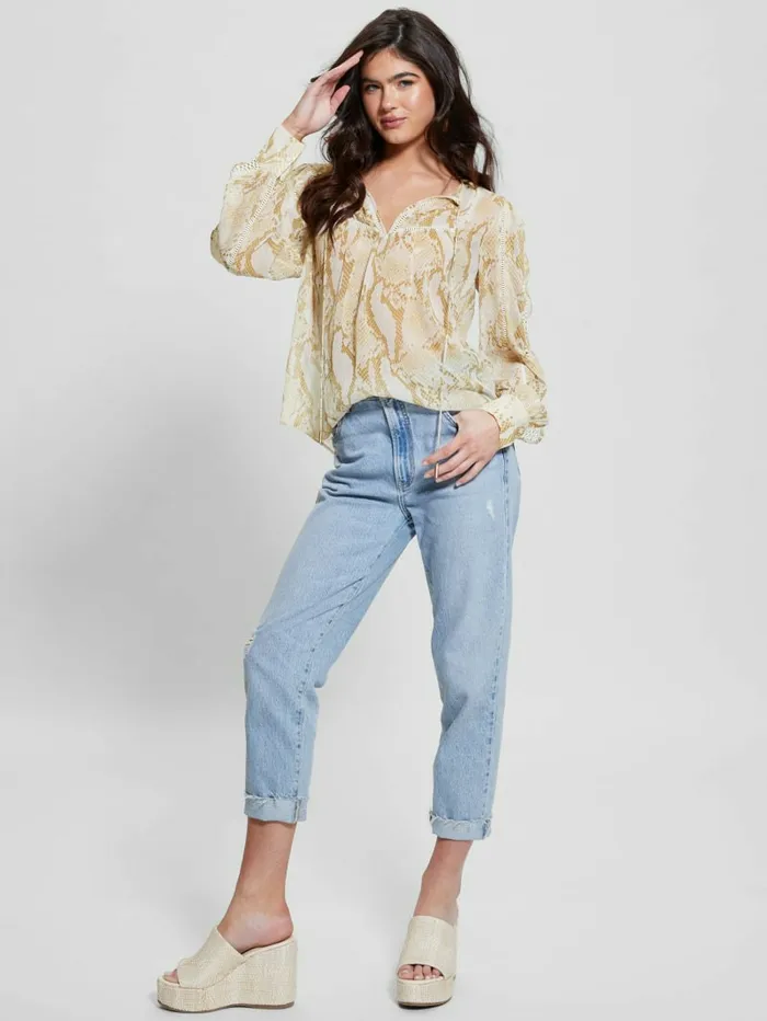 Tops GUESS Women Eco Brigida Top Rambling Snake Tops GUESS Women Eco Brigida Top Rambling Snake