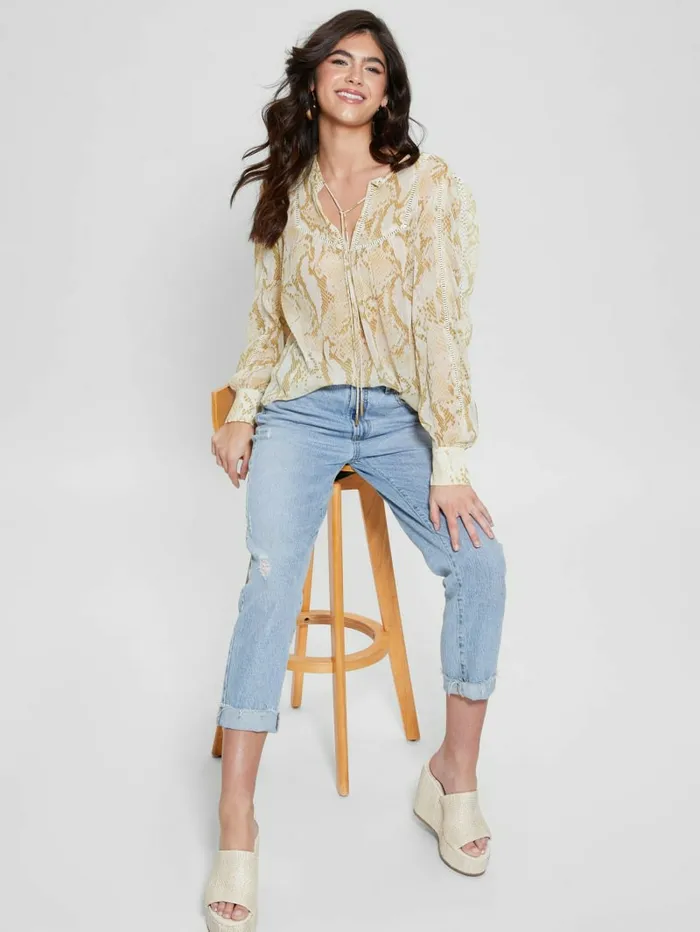 Tops GUESS Women Eco Brigida Top Rambling Snake Tops GUESS Women Eco Brigida Top Rambling Snake