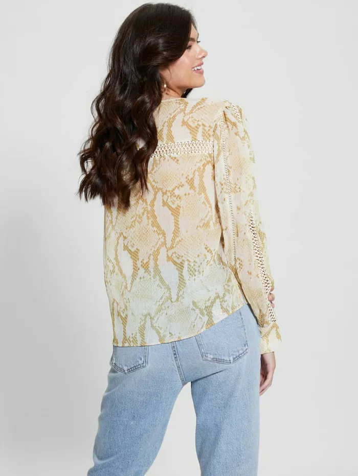 Tops GUESS Women Eco Brigida Top Rambling Snake Tops GUESS Women Eco Brigida Top Rambling Snake