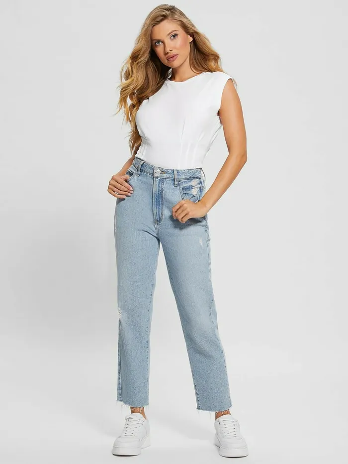 Tops GUESS Women Eco Karmen Corset Tee Pure White