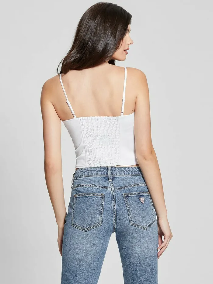 Tops GUESS Women Eco Maia Corset Top Pure White Tops GUESS Women Eco Maia Corset Top Pure White