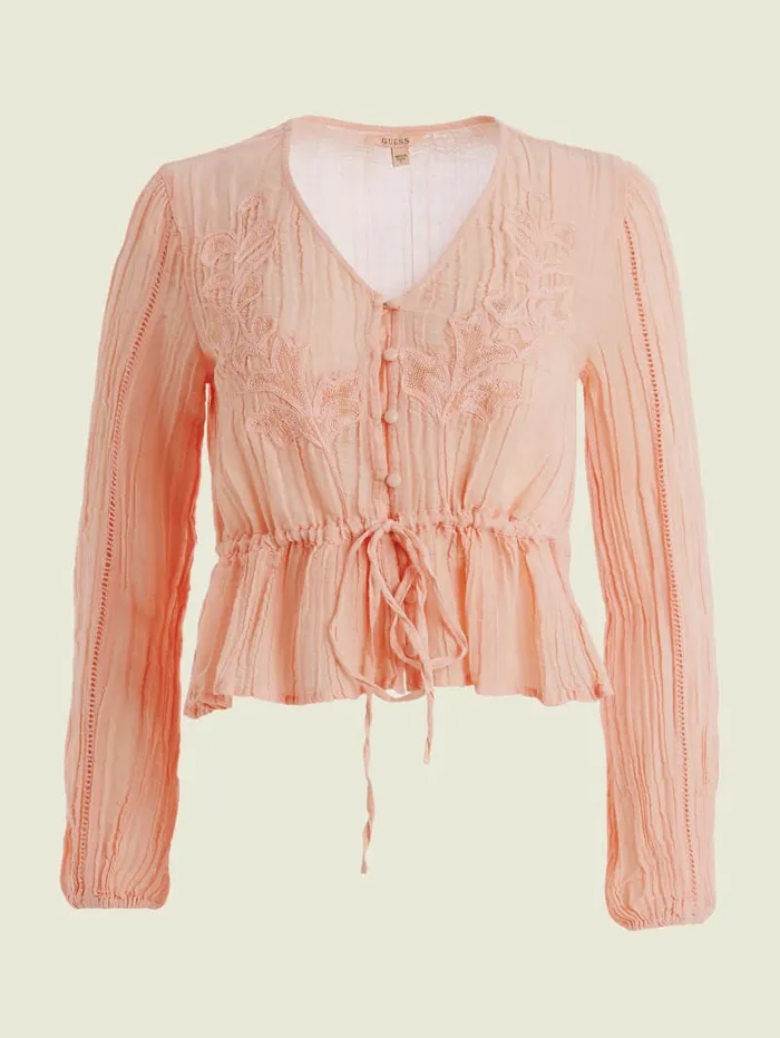 Tops GUESS Women Lensie Top Pink Roses Multi Tops GUESS Women Lensie Top Pink Roses Multi