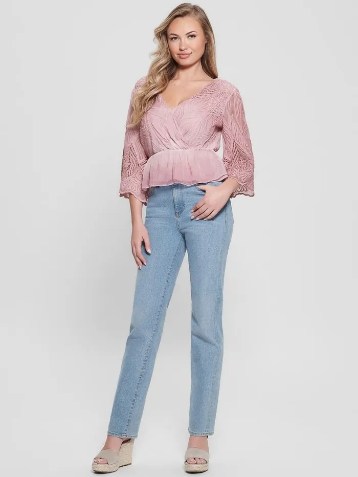 Tops Pam Embroidered Top Vintage Blush Multi 8211 GUESS Women