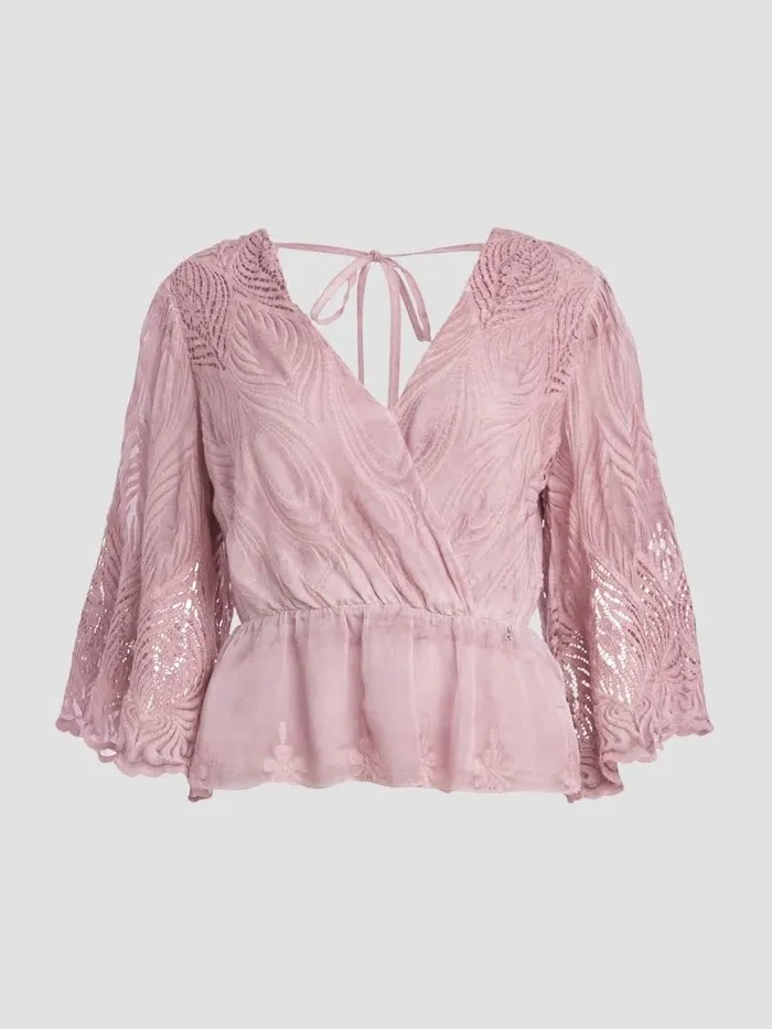 Tops Pam Embroidered Top Vintage Blush Multi 8211 GUESS Women