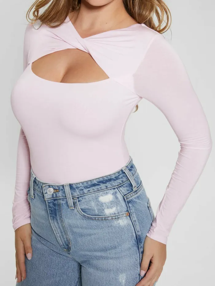 Tops Women GUESS Eco Mena Twisted Top Low Key Pink Tops Women GUESS Eco Mena Twisted Top Low Key Pink