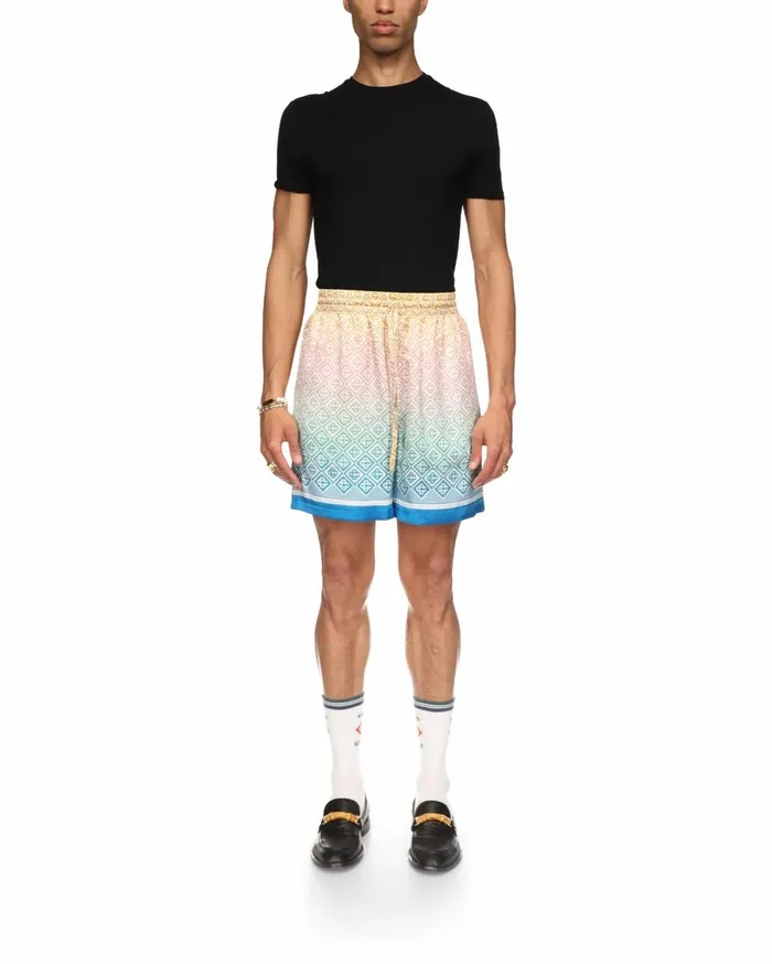 Trousers and Shorts Men Casablanca Paris Gradient Monogram Silk Shorts