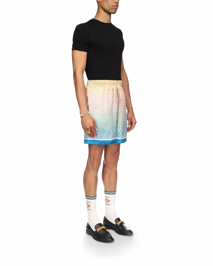Trousers and Shorts Men Casablanca Paris Gradient Monogram Silk Shorts