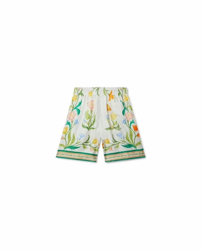 Trousers and Shorts Men Casablanca Paris L039Arche Fleurie Silk Shorts Trousers and Shorts Men Casablanca Paris L039Arche Fleurie Silk Shorts