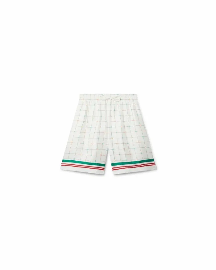 Trousers and Shorts Men Casablanca Paris Tennis Club Check Silk Shorts