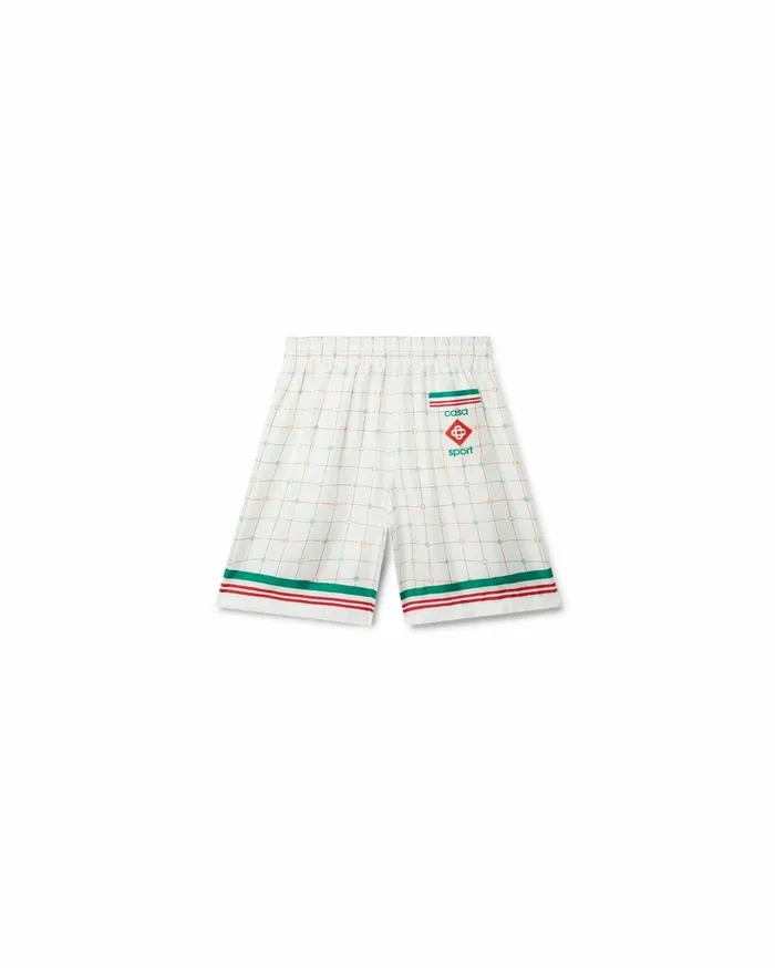Trousers and Shorts Men Casablanca Paris Tennis Club Check Silk Shorts Trousers and Shorts Men Casablanca Paris Tennis Club Check Silk Shorts