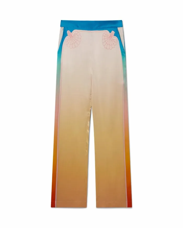 Trousers and Shorts Women Casablanca Paris L039Arc Color Silk Trousers