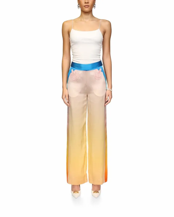 Trousers and Shorts Women Casablanca Paris L039Arc Color Silk Trousers