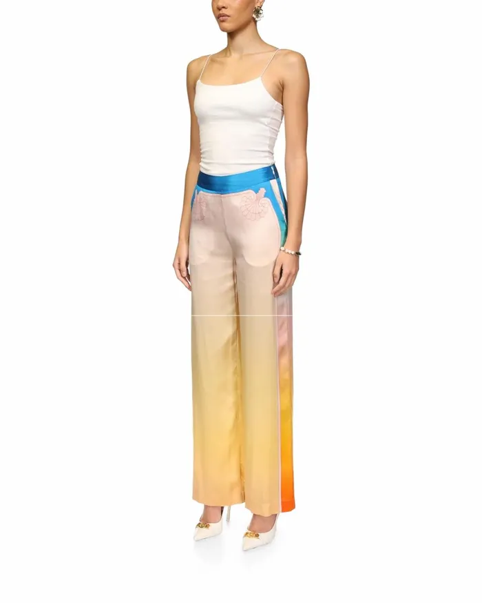 Trousers and Shorts Women Casablanca Paris L039Arc Color Silk Trousers