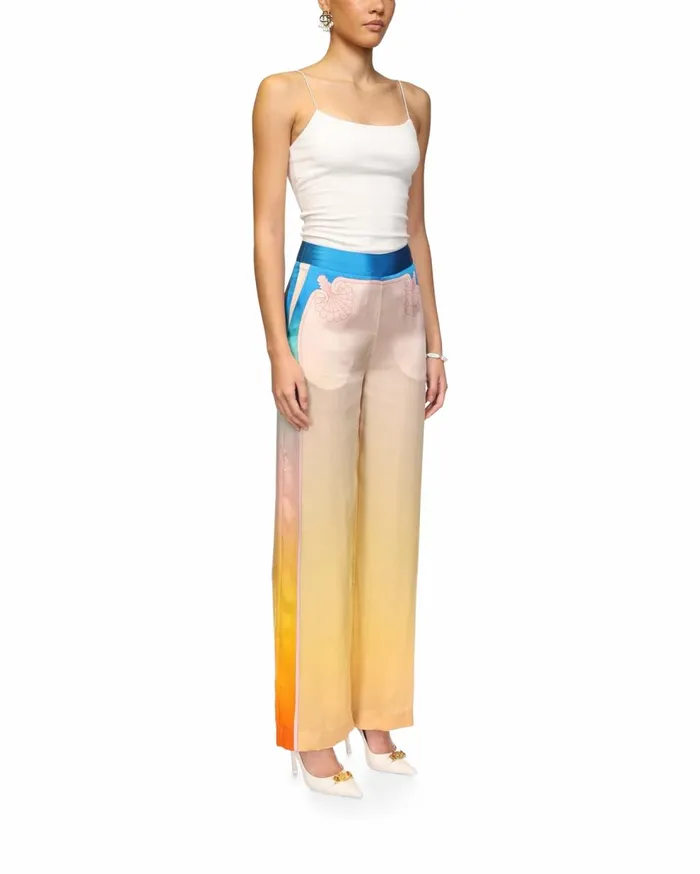 Trousers and Shorts Women Casablanca Paris L039Arc Color Silk Trousers