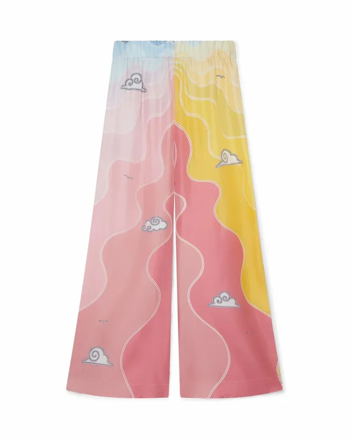 Trousers and Shorts Women Casablanca Paris Soleil Levant Silk Trousers